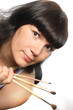 Beautiful girl holding brushes. Beautiful girl holding brushes.