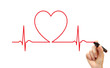 Hand drawing ECG line Hand drawing ECG line