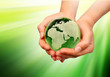 Hand holding the green Earth Hand holding the green Earth
