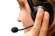 Woman wearing a headset