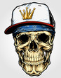 Skull with Bandana and Cap