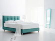minimal cyan bedroom