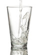 pouring water on glass