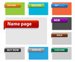 Colored product name or price tags.
