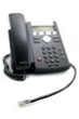 VOIP (voice over IP) phone with network cord isolated on white