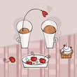 Tea for two with a cherry
