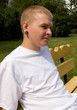 The young man in outdoor