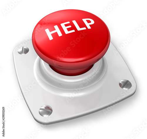 Illustration : Red help button Red help button
