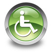 Green Glossy Pictogram "Disability Access Symbol"