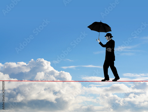Photo: Walking tightrope Walking tightrope