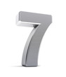 Number 7 as a brushed metal object over white
