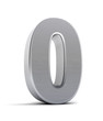 Ilustración: Number 0 as a brushed metal object over white Number 0 as a brushed metal object over white