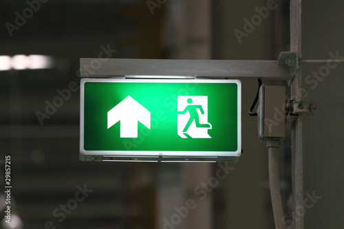Photo: green exit symbol green exit symbol