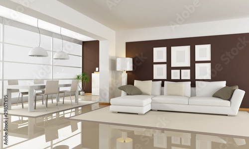 Ilustração : white and brown living room white and brown living room
