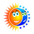 sun with moon logo