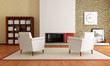 modern living room with fireplace