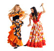 Two agressive woman in gypsy costume