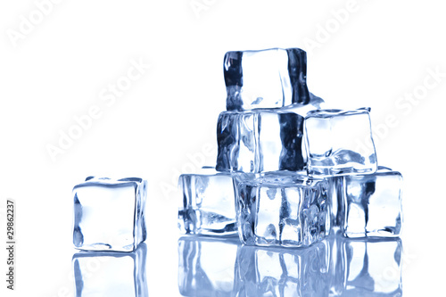 Photo: Ice cubes isolated on white background Ice cubes isolated on white background
