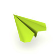green origami plane