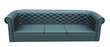 Turquoise three place leather or fabric sofa