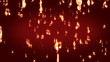 Musical signs and notes on darkly red background