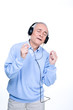 Senior man singing