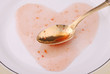 Jam as heart on a plate