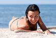 Photograph of a beautiful woman on the beach Photograph of a beautiful woman on the beach