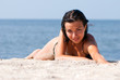 Photograph of a beautiful woman on the beach Photograph of a beautiful woman on the beach