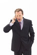 Businessman on the phone shouting