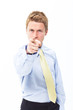 Angry businessman pointing his finger