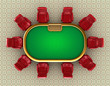Poker table with chairs top view