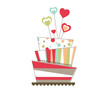 Valentine's background with cake