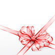 Vector: Red transparent bow isolated on white Red transparent bow isolated on white