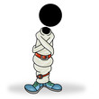 Silhouette-man healthcare icon - psycho wearing straitjacket