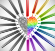 Heart With Color Pencils. Vector illustration Heart With Color Pencils. Vector illustration