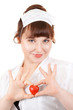 Bright picture of lovely nurse with red heart