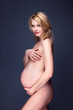 Pregnant woman naked - studio shot Pregnant woman naked - studio shot