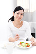 beautiful asian woman eating breakfast beautiful asian woman eating breakfast