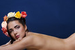 Woman with roses in hair