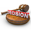 Decision - Judge Gavel and Word