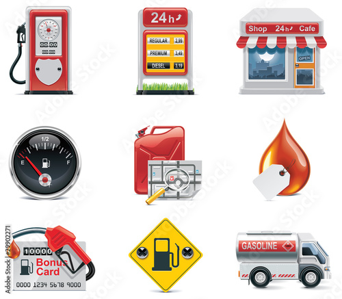 gas pump icon. Vector gas station icon set