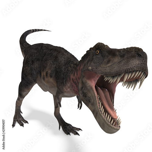 Illustration: Dinosaur Tarbosaurus. 3D rendering with clipping path and Dinosaur Tarbosaurus. 3D rendering with clipping path and