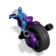 blue female alien on a futuristic bike. 3D rendering with blue female alien on a futuristic bike. 3D rendering with