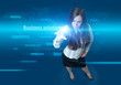 Future Girl. Words cloud, pressing the BUSINESS SOLUTION. Future Girl. Words cloud, pressing the BUSINESS SOLUTION.