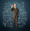 businessman with marker