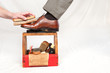 Antique shoe shine box Antique shoe shine box