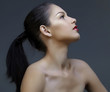 beautiful woman with ponytail