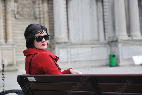 Photo: woman visit ancient istambul in turkey woman visit ancient istambul in turkey