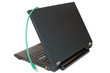 Isolated black laptop with a networking cable Isolated black laptop with a networking cable